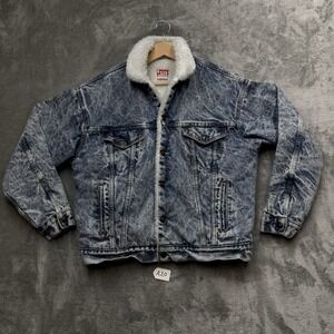 Vintage Levi's Sherpa Jean Jacket San Francisco USA Made Trucker Size Medium